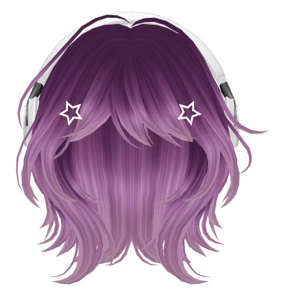 Amethyst Short Wolf Cut Hair with Headphones