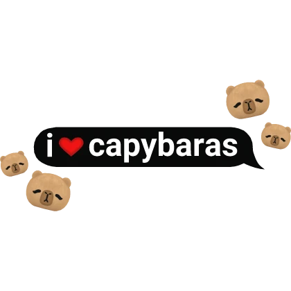 i heart capybaras text
