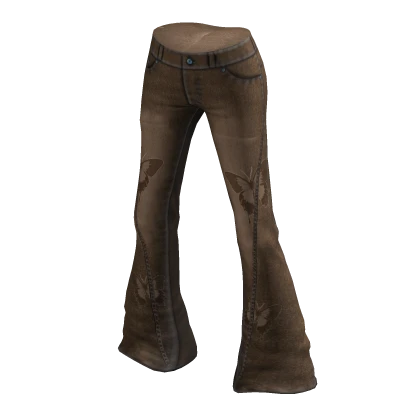 Y2K Butterfly Jeans Brown