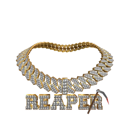 4.0 grim reaper chain w baguette diamonds & scythe