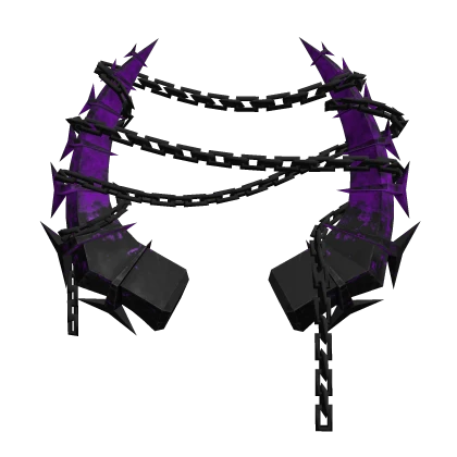 [⌛] Amethyst Purple Goth Chainwrapped Horns [PBR]