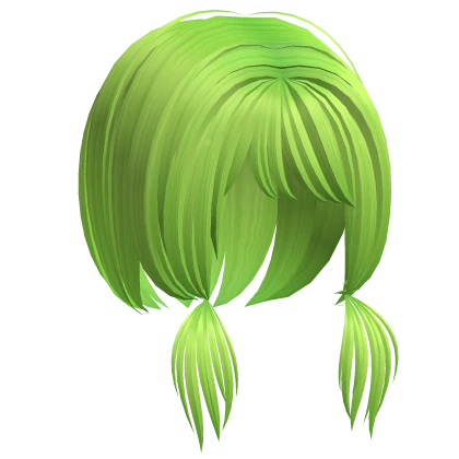 Cute Short Green Hair w/ Tails