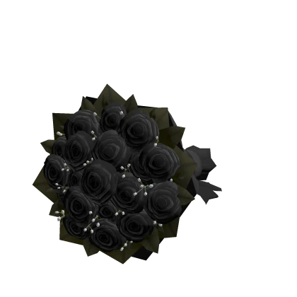 (Right) Holdable Black Valentines Flower Bouquet