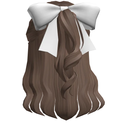 long half up swirly hair w/ cute bow