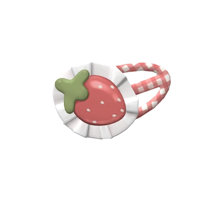 Cutesy Gingham Strawberry Hair Clip