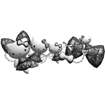 Scene Kitty Plush Belt Gyaru White and Black 3.0