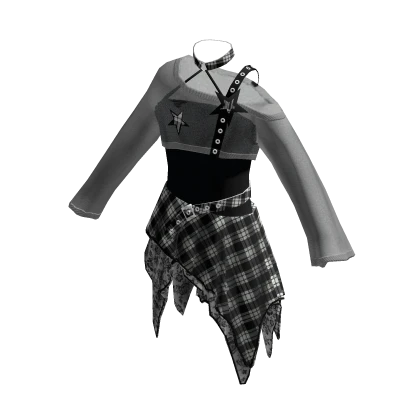 Gothic Y2K Black Star Outfit