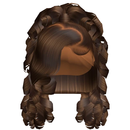 ☆ | Brown Heart Bang Curly Updo