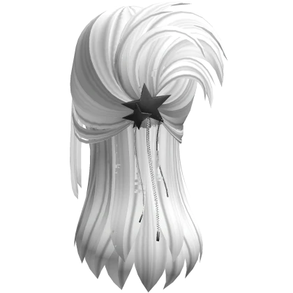 Spikey Scene Bun W/ Y2K Star Clips (White)
