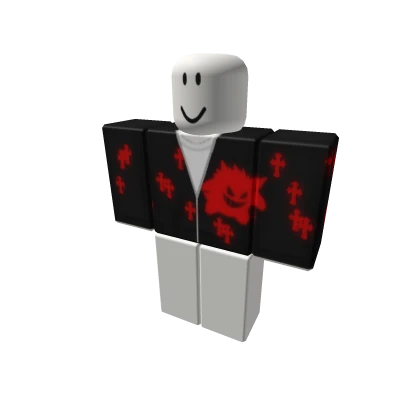 Gengar Street wear Sad Hoodie red glowing chrome