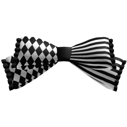 Patterned Jester Goth Bow