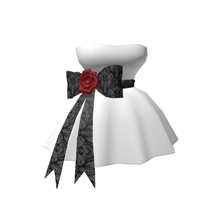 💟Chibi Doll Fancy white dress with black bow