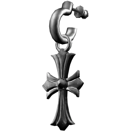 (right) gothic large cross drop earring