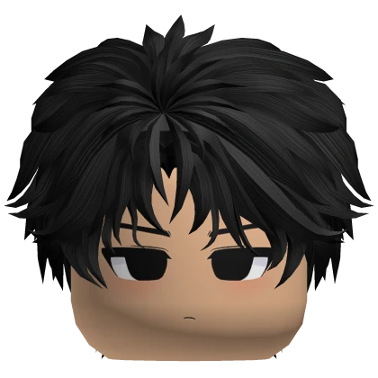 Black Messy Wolfcut w/ Bandage