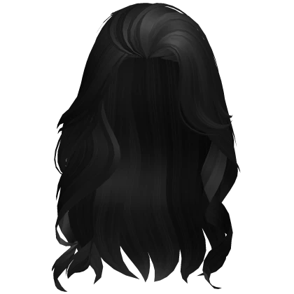 Lush Swept Wavy Hair in Black