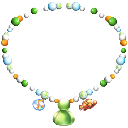 frutiger aero retro necklace charm orange green