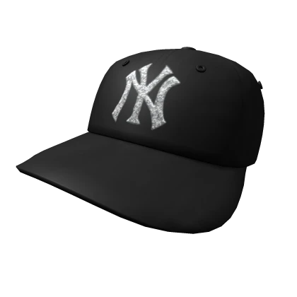 BLACK NY NEW YORK Y2K Rhinestone Cap