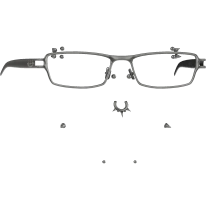 Silver Glasses With Piercings