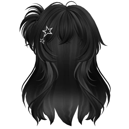 Super Fluffy Y2K Anime Pigtail (Black)