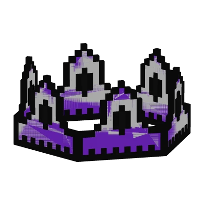 White Purple Animated Glitch 8-Bit Crown