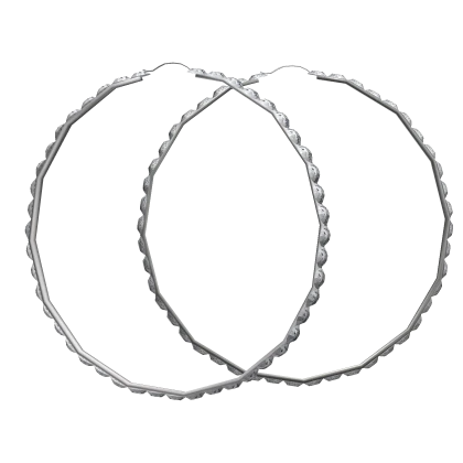 2000s Silver Diamond Hoops