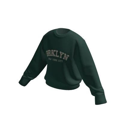 Brooklyn Print Sweater Green