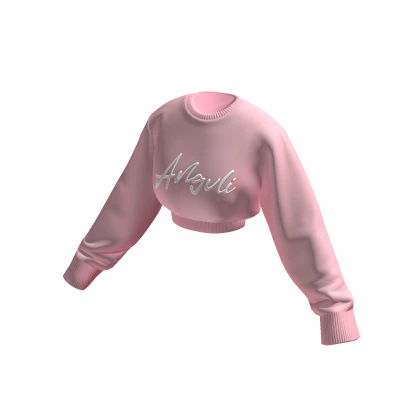 Pink/White Cropped Angvli Sweater