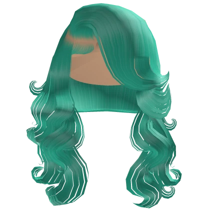 Side Part Curls In Teal