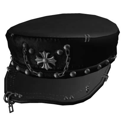 Black Y2K Goth Captain Hat