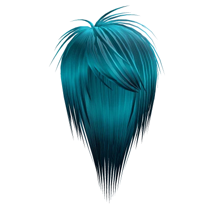 Cyan Long Messy Scene Hair