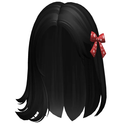 Christmas Black Graceful Hair w/ Bow
