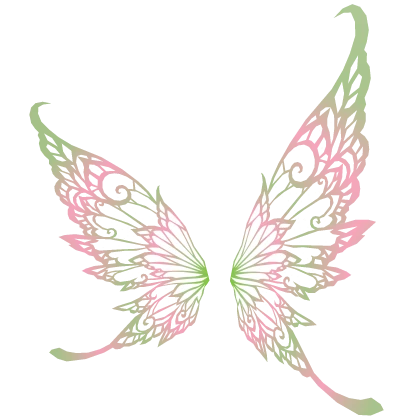 🌸✨ Green Pink Flutter Laceglow Wings
