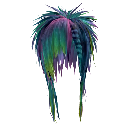 Spiky Messy Bangs (Cyan/Pink/Yellow)
