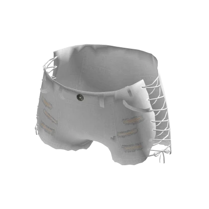 White Ripped Short Jeans