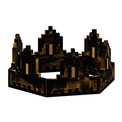 Halloween Black Orange Animated Glitch 8-Bit Crown