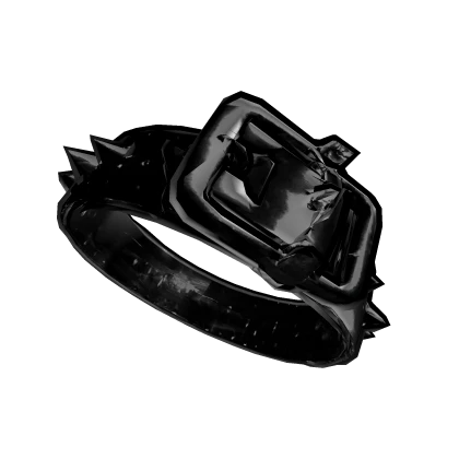 black yabujin frutiger aero spiky belt on face