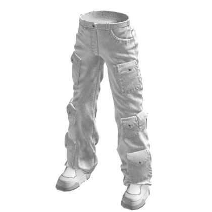 Cargo Pants White Urban Baggy Cargos Canvas Y2K