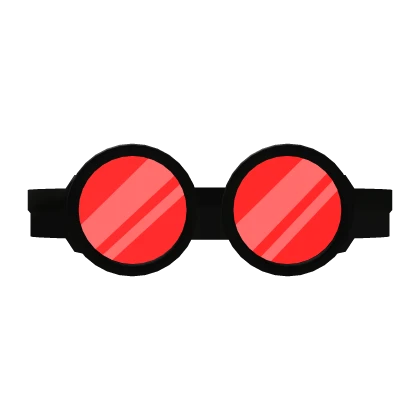 Black Cartoony Goggles w/ Glowing Red Lenses