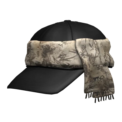 Sideswept Balenci Graffiti Scarf 6-Panel Cap