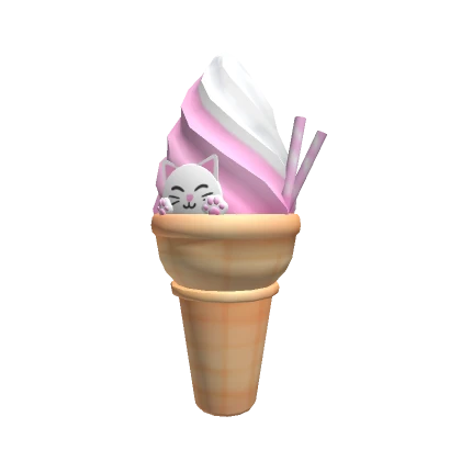 Kitty Ice Cream Cone Pink