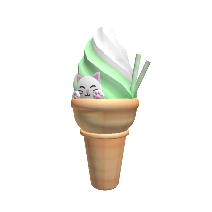 Kitty Ice Cream Cone Mint