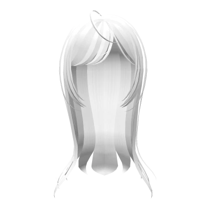 ♡ long wispy fatal hair in white