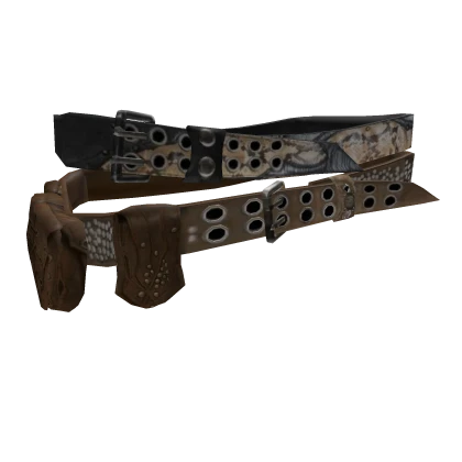 vkei double Belts satchel - brown