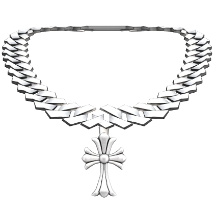 Silver Chrome Cross Chain Necklace (3.0)
