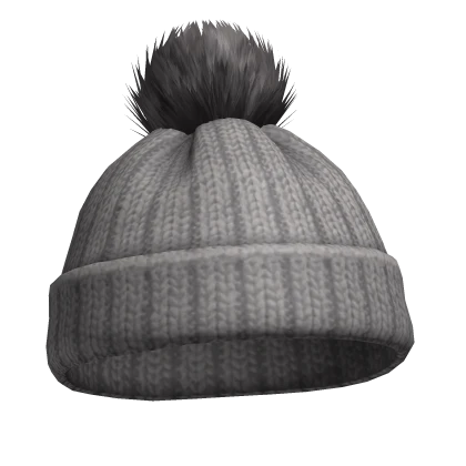 Grey Essential Winter Bobble Hat