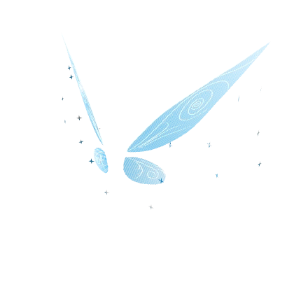 Blue Tinkerbell Pixie Wings w/white line