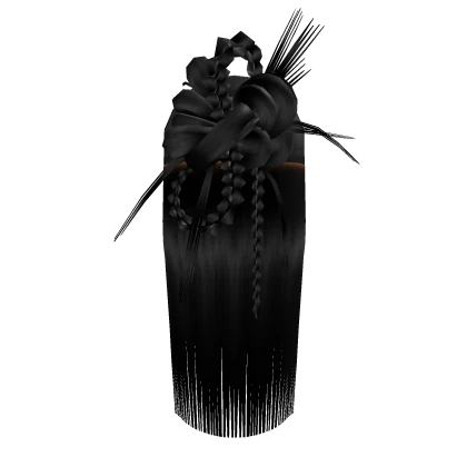 Braided Spiky Half Updo [Black]