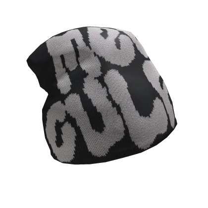 Black mea culpa skull cap beanie Y2K