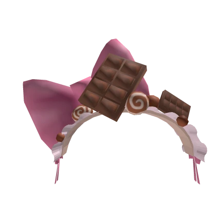 ♡ cute pink choco mori kei ruffle headband