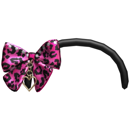 Gyaru Pink Leopard Bow Headband Mcbling Y2K 2000s